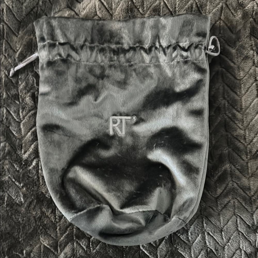 RT Grey Velvet Drawstring Pouch